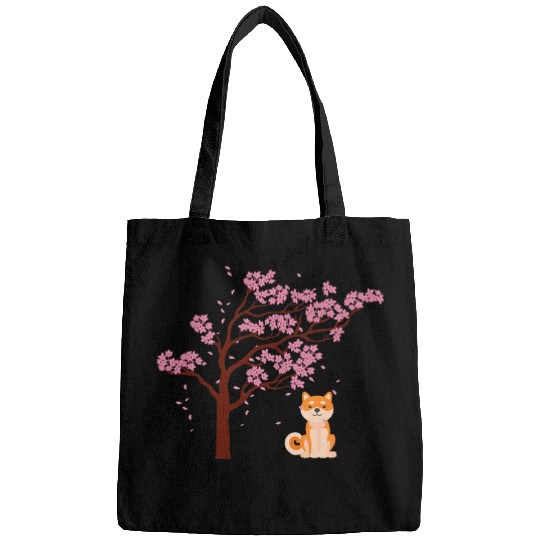 Dog Shiba Inu Sakura Flower Japanese Cherry Blossom Shiba Inu Dog Bags
