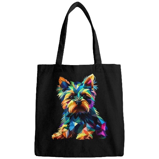 Yorkshire Terrier Puppy Dog Pop Art Bags