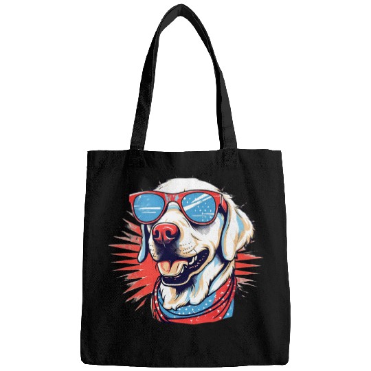 Yellow Lab 4th of July Design Patriotic Pup Labrador Pride Bags