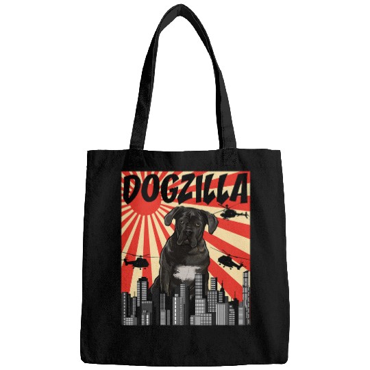 Retro Dogzilla Japanese Dog Italian Course Bags
