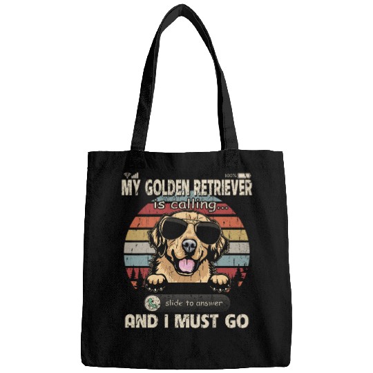 My Golden Retriever Is Calling And I Must Go Phone Screen Bags