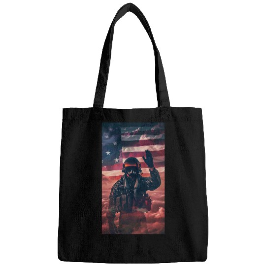 Patriotic Fighter Jet Pilot Military Pilot Salute Bags