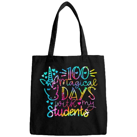 tie dye 100 magical days with my students teacher 100 days Bags