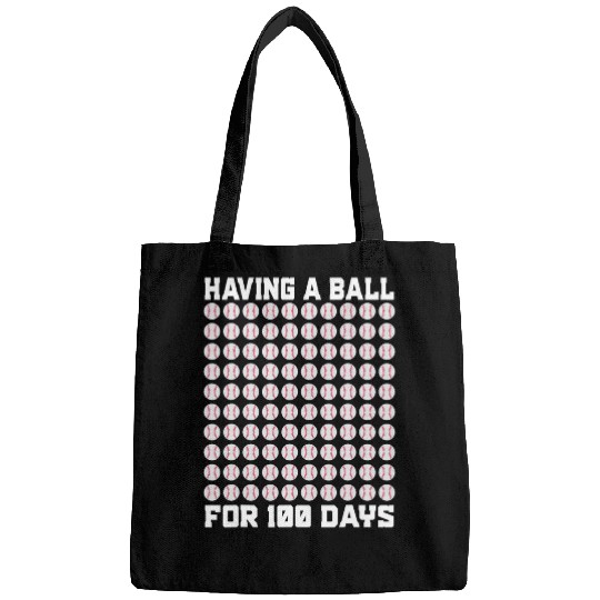 100 Days Of School Boys Having A Ball Baseball Teacher 1 Bags
