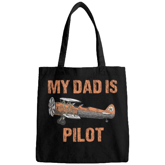 My Dad Is a Pilot Airplane Aviationthemed Fathers Day 1 Bags