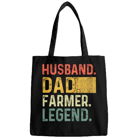 Mens Fathers Day Husband Dad Farmer Legend Funny Vintage Bags