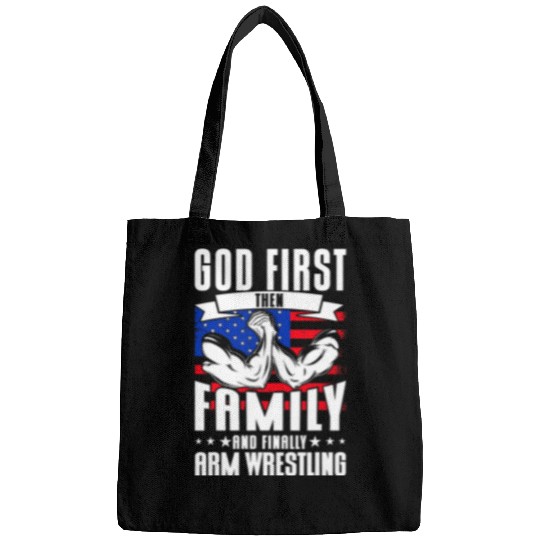 Armwrestling God First Then Family Arm Wrestling Bags