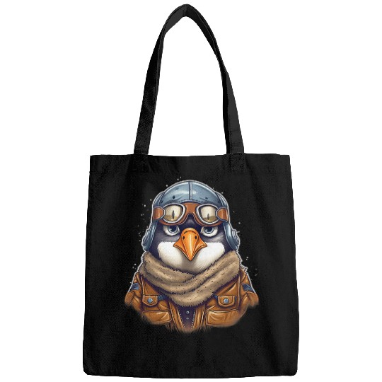 Antarctica Animal Cute Kawaii Cartoon Mens Penguin Pilot Bags