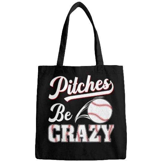 Pitches Be crazys Baseball Funny Pun Mom Dad Adult 2 Bags