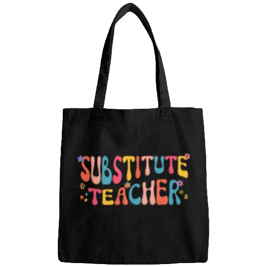 Groovy Substitute Teacher Retro Teacher Back To School Bags