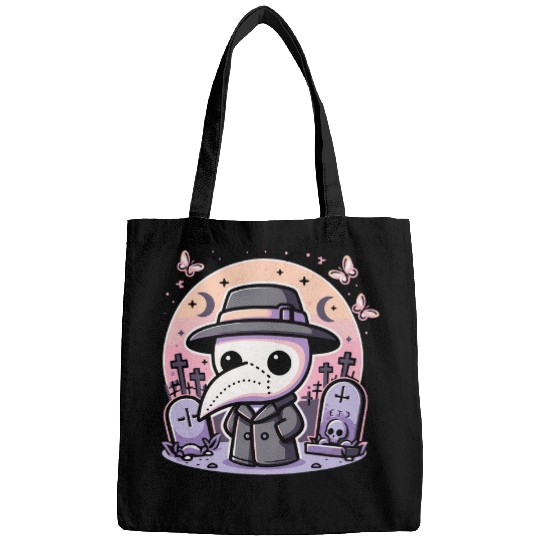 Pastel Goth Plague Doctor in Cemetery Anime Kawaii Gothic Bags