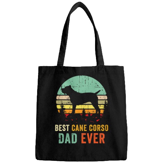Retro Cane Corso Dad Italian Bullmastiff Dog Lover Pet Owner Bags