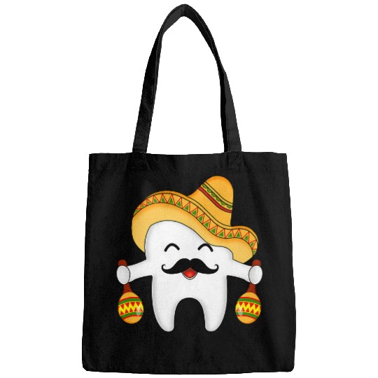 Tooth Dental dentists Cinco De Mayo With Sombrero And Maracas Bags