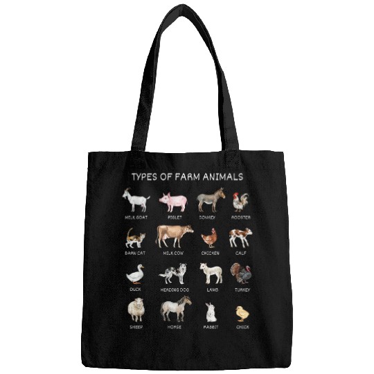 Types of Farm Animals Farmer Breeds Goats Pig Cow Chicken Dog Bags