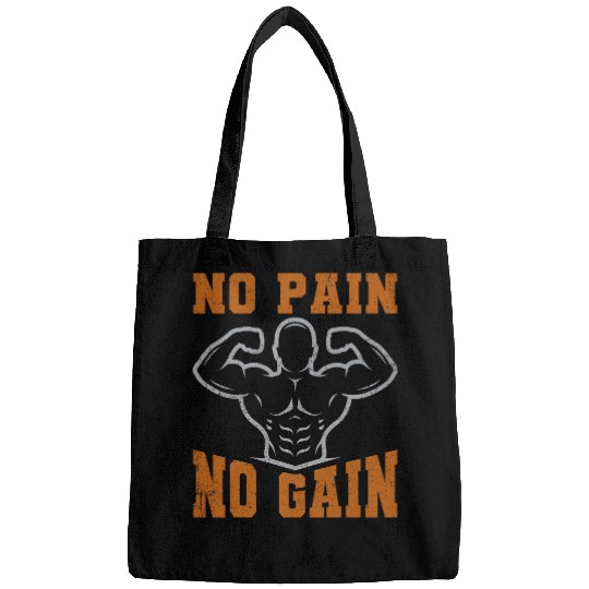 No Pain No Gain Motivation Workout and Fitness Bags