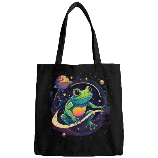 Outer Space Frog on Galaxy Astronaut Frog Bags