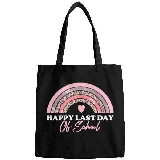 Happy Last Day of School Teacher Student Rainbow Graduation Bags