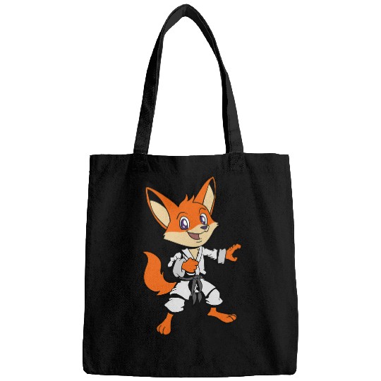 Comic fox does karate Bags