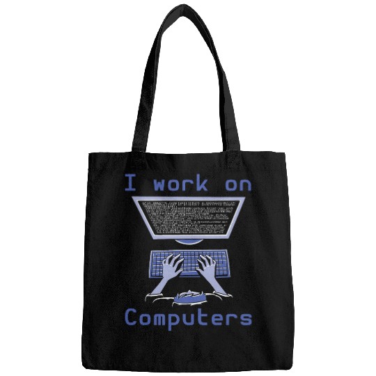 Binary Coding Programmer I Work On Computers Binary Code Bags