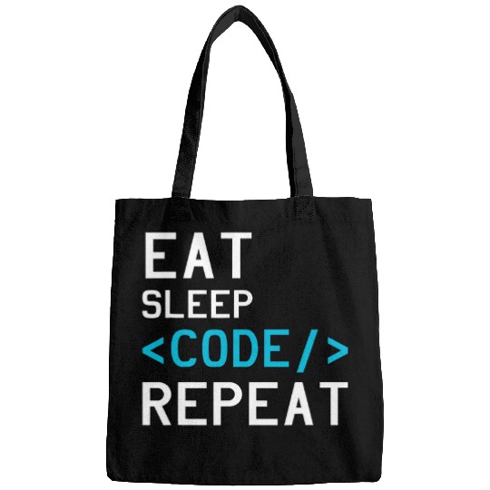 Binary Coding Eat Sleep Code Repeat Computer Programmer Bags