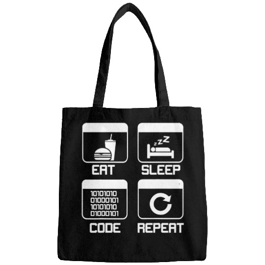 Eat Sleep Code Repeat Computer Programmer Coding Bags