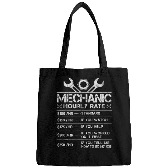Dad Mechanic Hourly Rate Worker Labor Rates Men Bags