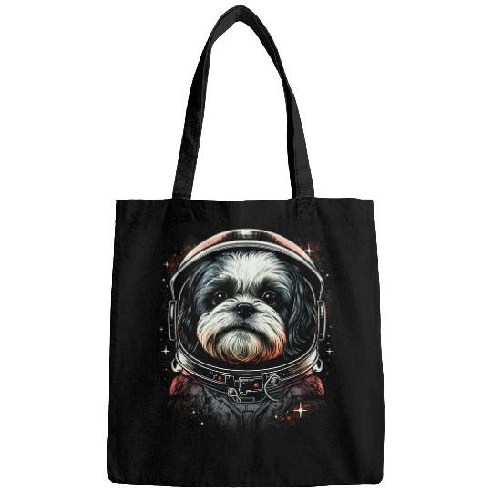 Outer Space Shih Tzu on Galaxy Astronaut Shih Tzu Bags