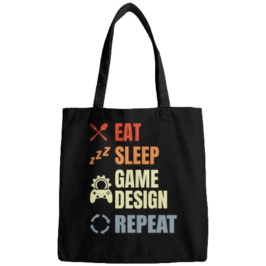Eat Sleep Game Design Repeat Video Game Producer Bags