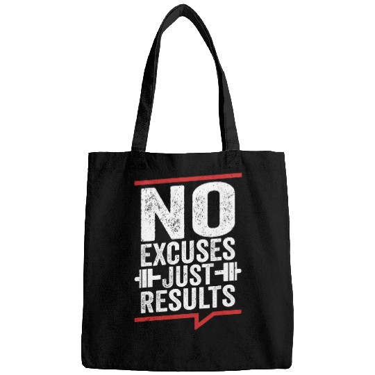 No Excuses Just Results Weight Lifting Workout Training Bags