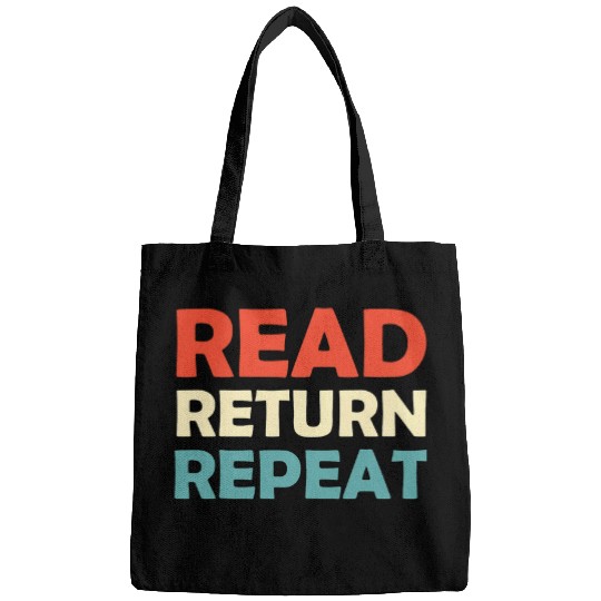 Read Return Repeat Cute Librarian Library Worker Bags