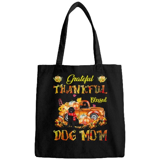 newfoundland pumpkin thankful grateful blessed dog mom Bags
