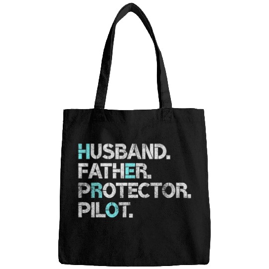 Mens Husband Father Protector Pilot Gift Funny Dad Humor Bags