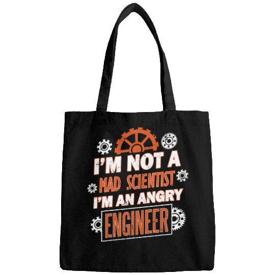 Mens Im not a mad scientist im an angry engineer Bags