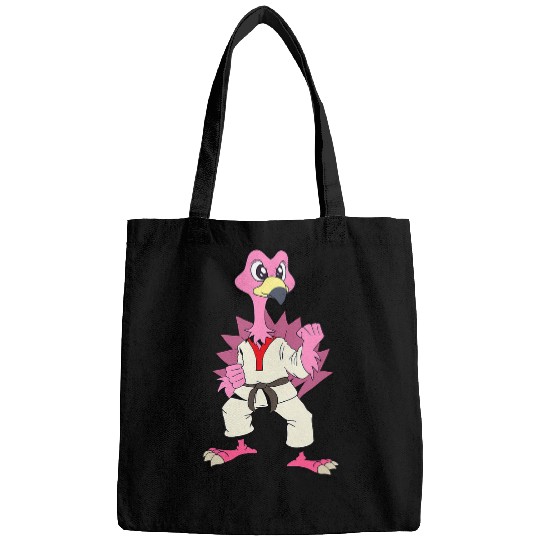 Comic Flamingo does Karate Bags