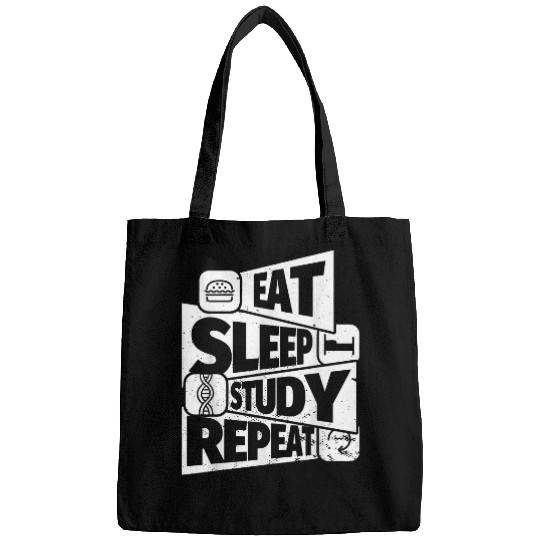 EAT SLEEP Biology Student Genetics REPEAT Funny Biology Stud Bags
