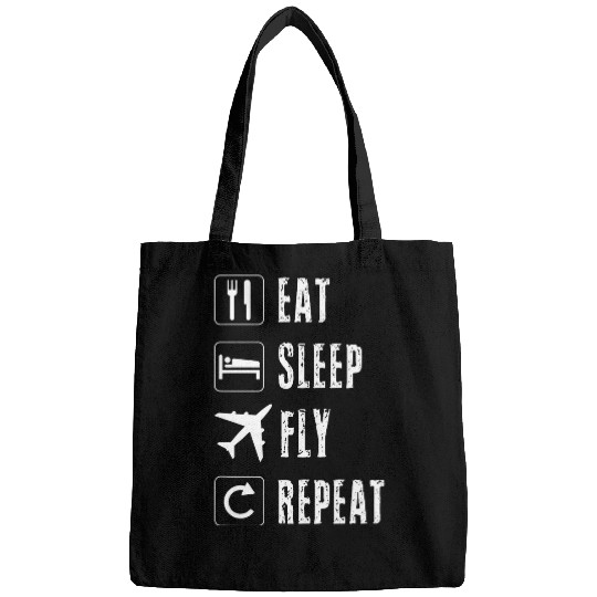 Eat Sleep Fly Repeat Funny Flight Attendant Pilot Aviation Bags