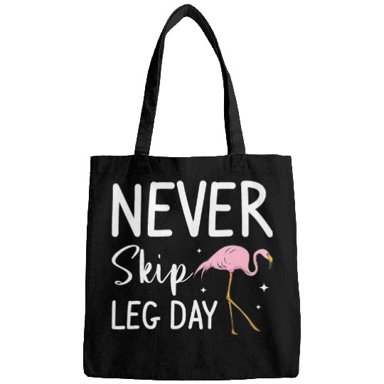 Never Skip Leg Day Fitness Workout Exercise Flamingo Lover Bags
