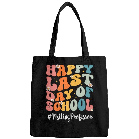 Retro Visiting Professor Happy Last Day Of School Teacher Bags