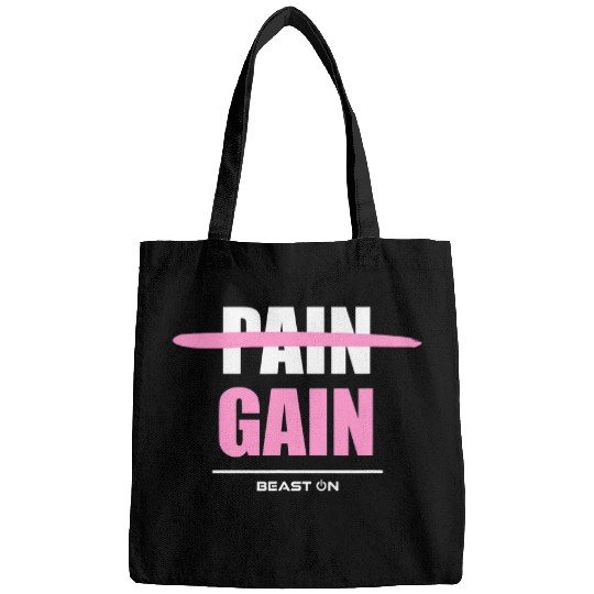No Pain no Gain pink Workout Fitness Motivation Gym Sayings Bags