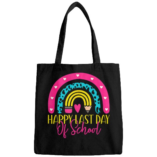Happy Last Day Of School Teacher Student Rainbow Bags