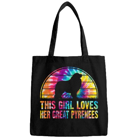 This Girl Loves Her Great Pyrenees Tie Dye Dog Lover Gift Bags