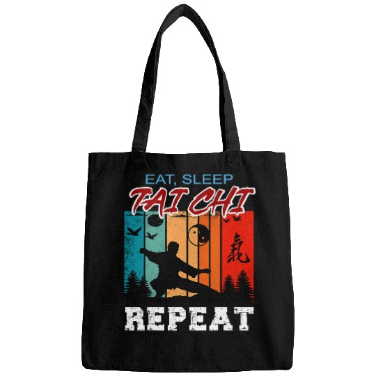 Eat Sleep Tai Chi Repeat Funny Tai Chi Beginners Slogan Bags
