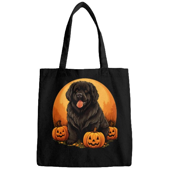 Newfoundland Dog Pumpkin Lazy Halloween Party Costume Kids Bags