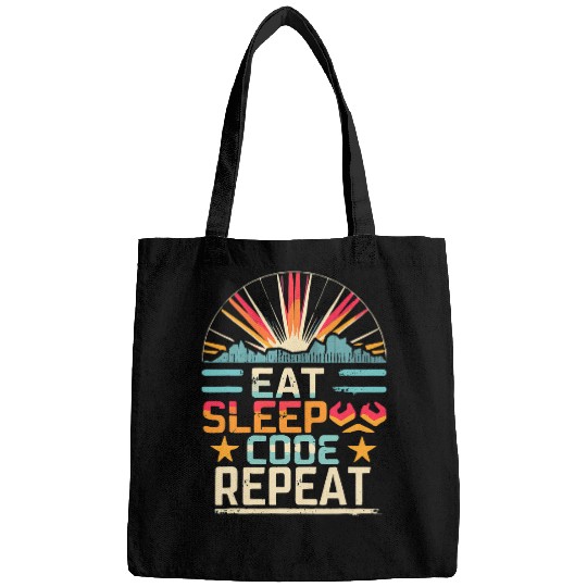 Eat Sleep Code Repeat PHP Programmer Lifestyle Bags