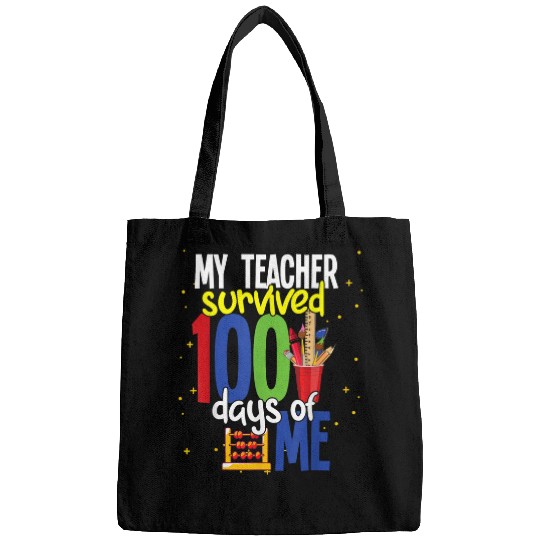 Funny Teacher Gift Student Happy 100 Days Of School Bags