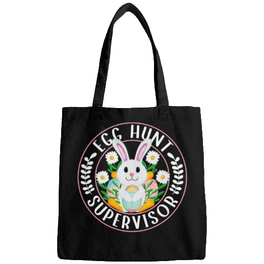 Egg Hunt Supervisor Matching Easter Rabbit Ears Egg Hunter Bags