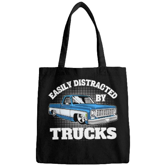 Easily Distracted By Trucks Lowrider Truck Retro Truck Bags