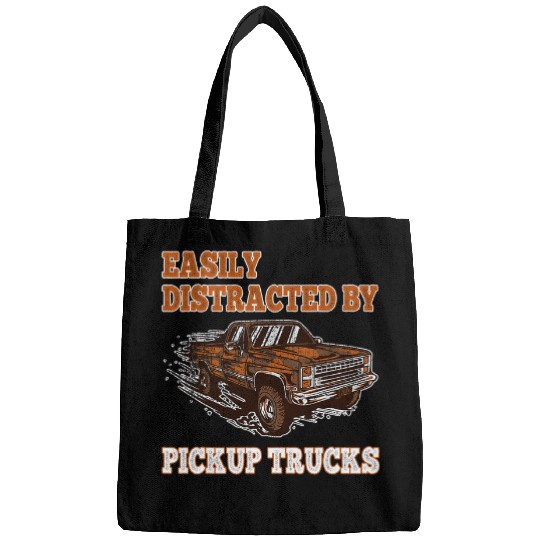 Easily Distracted By Pickup Trucks Kids Boys Toddler Trucker Bags