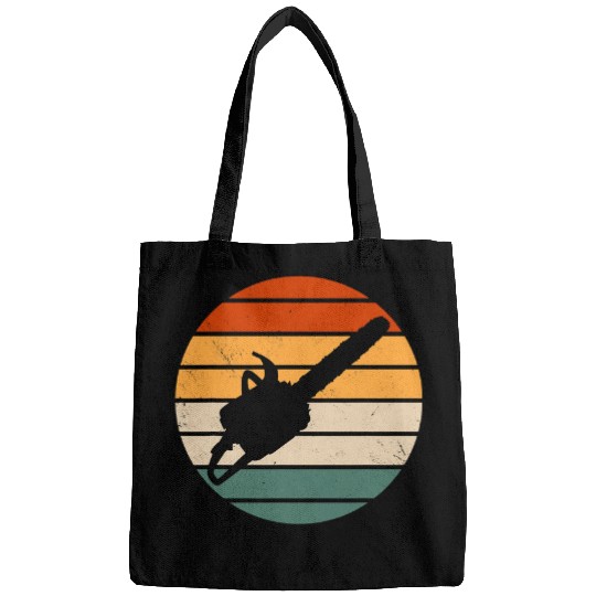 Retro Chainsaw Design Woodcutter Forest Worker Forestry Bags