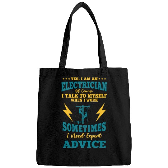 Yes Im Electrician Electricity Lineman Electrical Engineer Bags